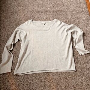 Garnet Hill Light Gray Long Sleeve Top